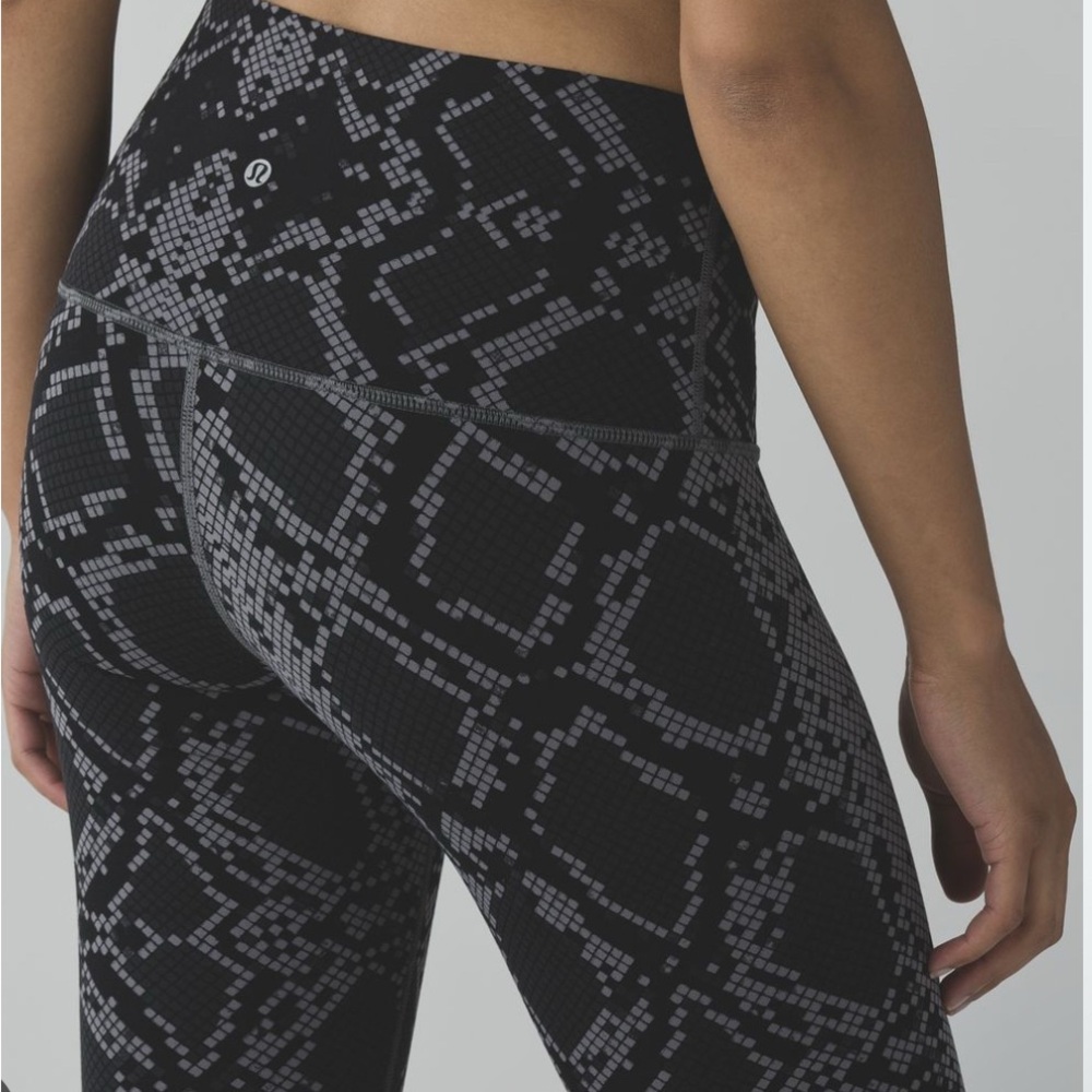 Black and Gray Snake Print Lululemon Leggings